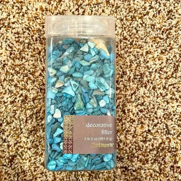 [Pier 1 Imports] NWT Seashell and Blue Stones 2 pounds of Decorative Filler - Picture 1 of 2